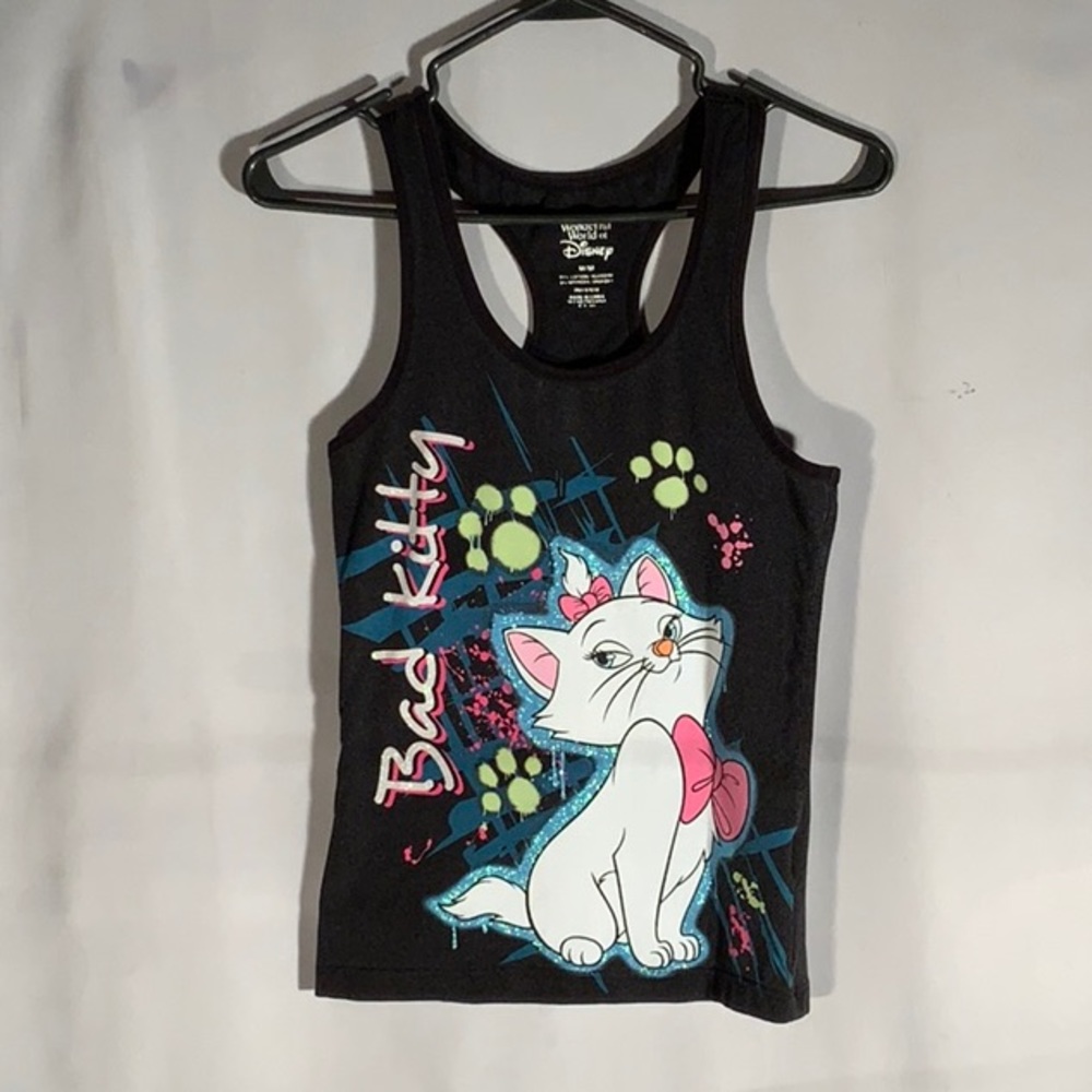 The Wonderful World of Disney Bad Kitty Print Women Racer Top